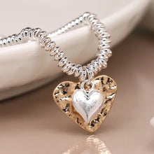 Load image into Gallery viewer, POM Silver Plated Bead Bracelet with Beaten Gold Herat