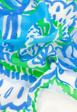 Load image into Gallery viewer, Green &amp; Blue Under the Sea Print Scarf