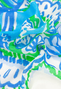 Green & Blue Under the Sea Print Scarf