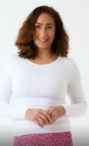 Dreams White Long Sleeve Bamboo Top