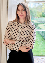 Load image into Gallery viewer, Dreams Cream/Black Polka Dot Print Shirt