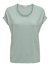 Load image into Gallery viewer, ONLY Scoop Neck Striped Tee - Pale Green