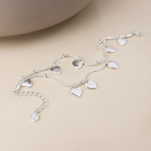 Load image into Gallery viewer, POM Moonbeam Silver Plated Double Strand Heart Drop Bracelet