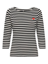 Load image into Gallery viewer, ONLY 3/4 Boat Neck Striped Top - Black/White