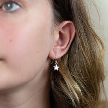 Load image into Gallery viewer, POM Silver Plated Star Drop Earrings