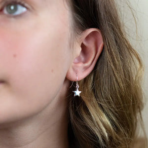 POM Silver Plated Star Drop Earrings