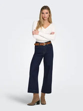 Load image into Gallery viewer, ONLY Dark Denim Wide Cropped Jeans