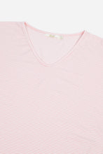 Load image into Gallery viewer, Blush Pink Striped V Neck Top