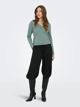 Load image into Gallery viewer, ONLY L/S V Neck Knitted Jumper - Seafoam