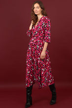 Load image into Gallery viewer, Fuchsia Large Leopard Print Knot Front Dress