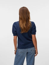 Load image into Gallery viewer, AWARE Kerry Puff Sleeve Organic Cotton T-Shirt - Navy