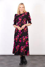 Load image into Gallery viewer, Hazel Tea Dress - Fuchsia, Abstract Animal Print