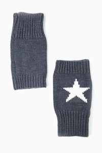 Alice Star Wrist Warmers - Dark Grey