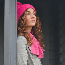 Load image into Gallery viewer, POM Charlotte Pink Herringbone Pull Through Scarf