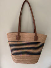 Load image into Gallery viewer, Large Straw Tote Bag - Black