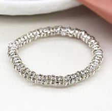 Load image into Gallery viewer, POM Silver Plated &amp; Crystal Edge Bracelet