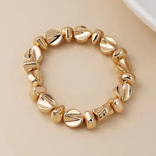 Load image into Gallery viewer, POM Golden Organic Bead Stretch Bracelet
