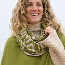 Load image into Gallery viewer, POM Leaf Green Zebra Snood