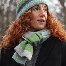 Load image into Gallery viewer, POM Classic Blue &amp; Green Striped Scarf