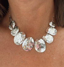 Load image into Gallery viewer, Silver Hammered Organic Shapes Necklace