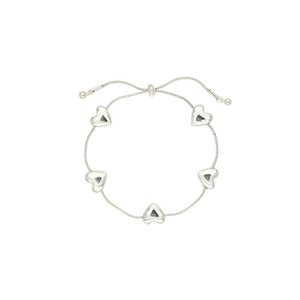 Silver Five Heart Bracelet