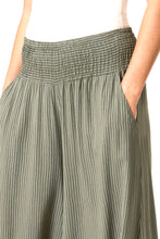 Load image into Gallery viewer, Made in Italy Pinstriped Wide Leg Trousers - Sage