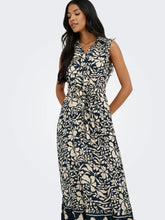 Load image into Gallery viewer, ONLY Sleeveless Shirt Collar Dress - Navy/Cream