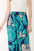 Load image into Gallery viewer, Navy Swirl Print Wide Leg Trousers