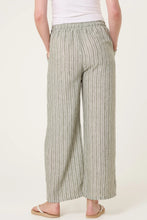 Load image into Gallery viewer, Made in Italy Cotton Blend Striped Wide Leg Trousers - Khaki