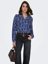 Load image into Gallery viewer, ONLY Raya L/S Printed Shirt - Blues