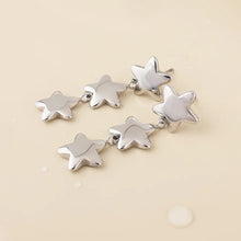 Load image into Gallery viewer, POM Platinum Plated Triple Star Drop Earrings