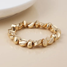 Load image into Gallery viewer, POM Golden Organic Bead Stretch Bracelet