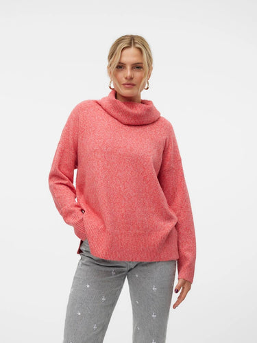 Vero Moda Cowl neck Jumper - Orangey Red