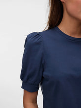 Load image into Gallery viewer, AWARE Kerry Puff Sleeve Organic Cotton T-Shirt - Navy