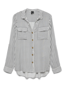 Vero Moda L/S Striped Shirt -Navy & White