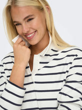 Load image into Gallery viewer, ONLY L/S Striped Polo Shirt - White &amp; Navy