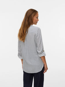 Vero Moda L/S Striped Shirt -Navy & White