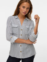 Load image into Gallery viewer, Vero Moda L/S Striped Shirt -Navy &amp; White