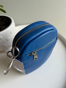 Royal Blue Small Leather Crossbody Bag