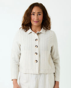 Dreams Stone Pinstriped Boxy Jacket