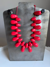 Load image into Gallery viewer, Red Teardrop Statement Necklace