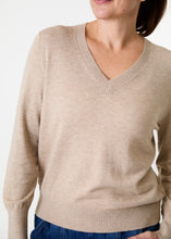 Load image into Gallery viewer, DREAMS Cashmere Like V-Neck Jumper - Stone