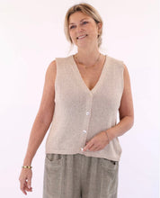 Load image into Gallery viewer, Cadenza Italy Cotton Blend Button Waistcoat - Taupe