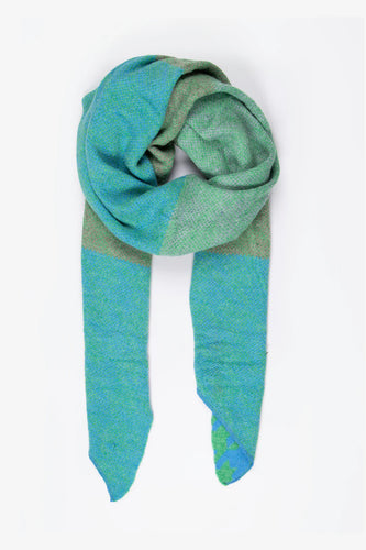 Sarta Jana Heavyweight Scarf - Green/Grey