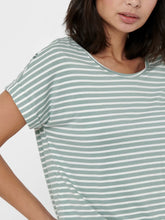 Load image into Gallery viewer, ONLY Scoop Neck Striped Tee - Pale Green