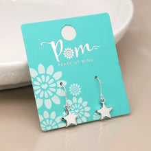 Load image into Gallery viewer, POM Silver Plated Star Drop Earrings