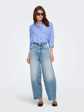 Load image into Gallery viewer, ONLY Striped Shirt with Navy Hearts