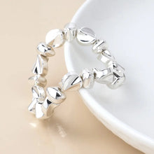 Load image into Gallery viewer, POM Silver Plated Organic Bead Stretch Bracelet