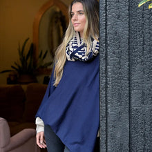 Load image into Gallery viewer, POM Navy Zebra Stripe Snood