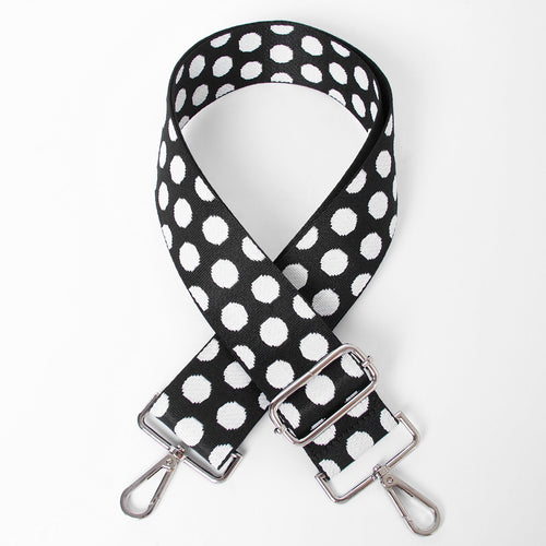 Black & White Spot Bag Strap